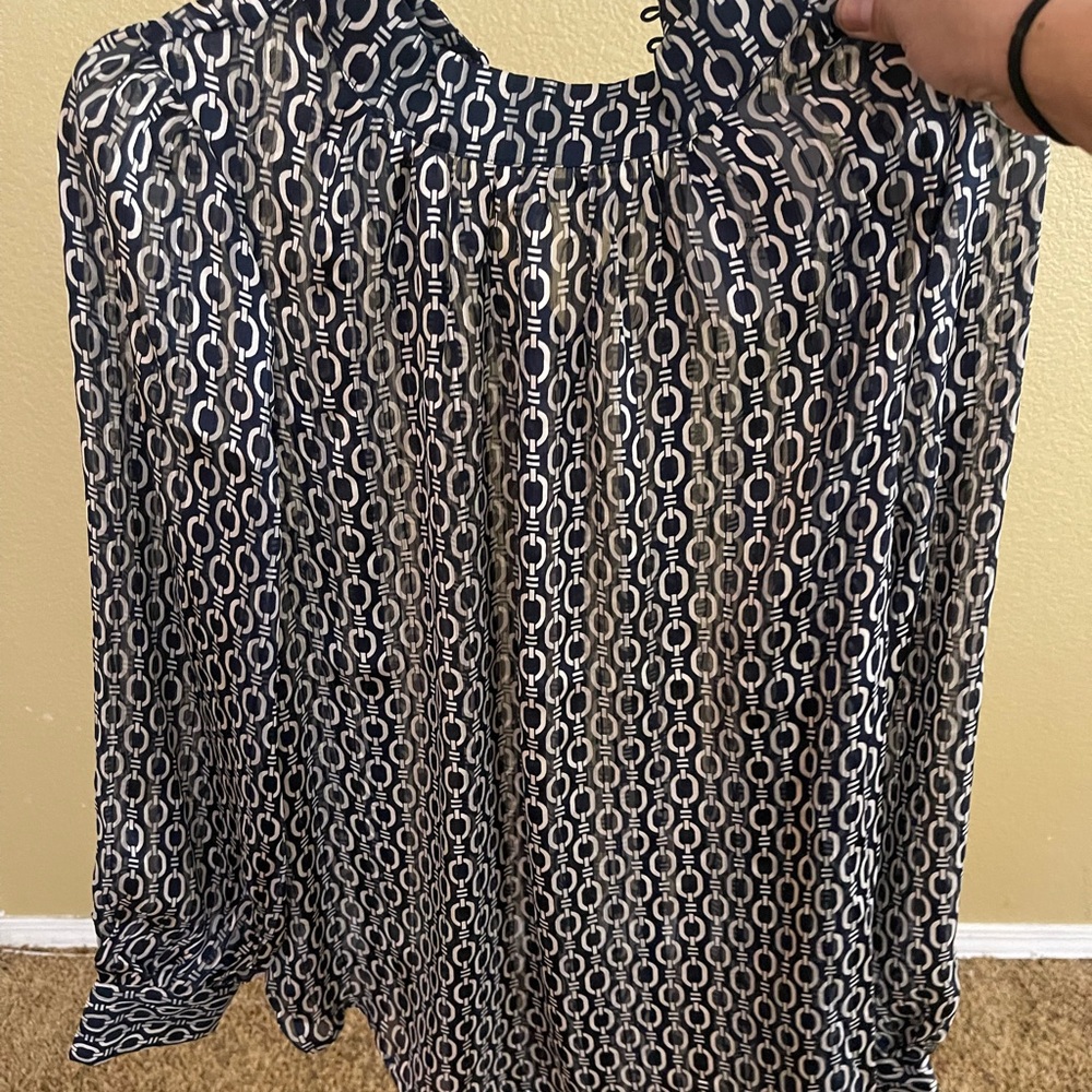 H&M Black and Silver Long Sleeve Relaxed Blouse